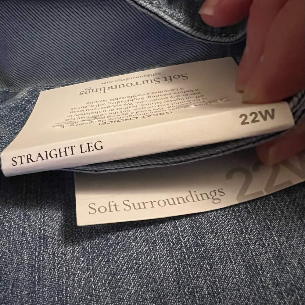 Soft Surroundings Ultimate Denim Belted Jeans Straight Leg Crop NWT Size 22W - Picture 8 of 13